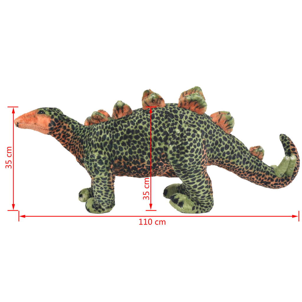 Плюшен динозавър стегозавър за яздене зелено и оранжево XXL