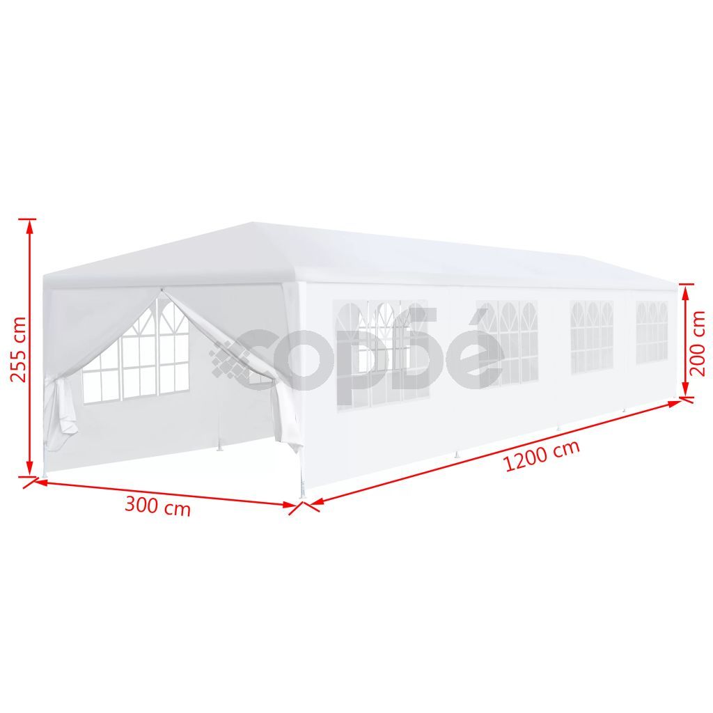 Градинска шатра, 3x12 м, бяла