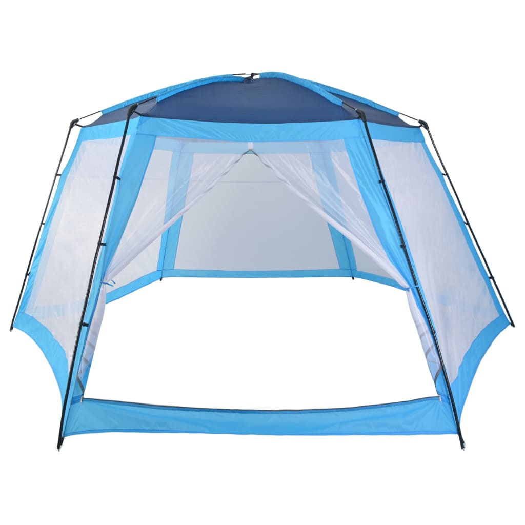 Палатка за басейн, текстил, 590x520x250 см, синя