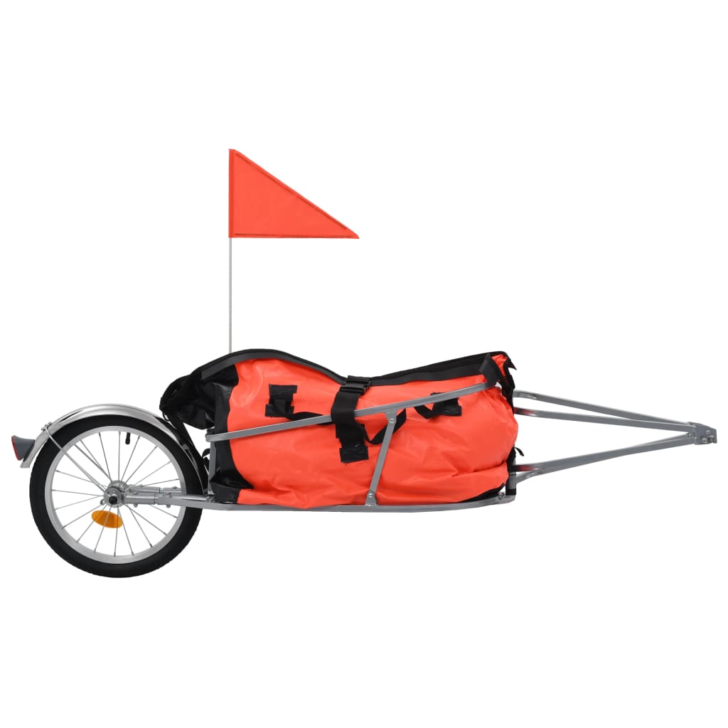 Товарно ремарке за велосипед със сак, оранжево и черно