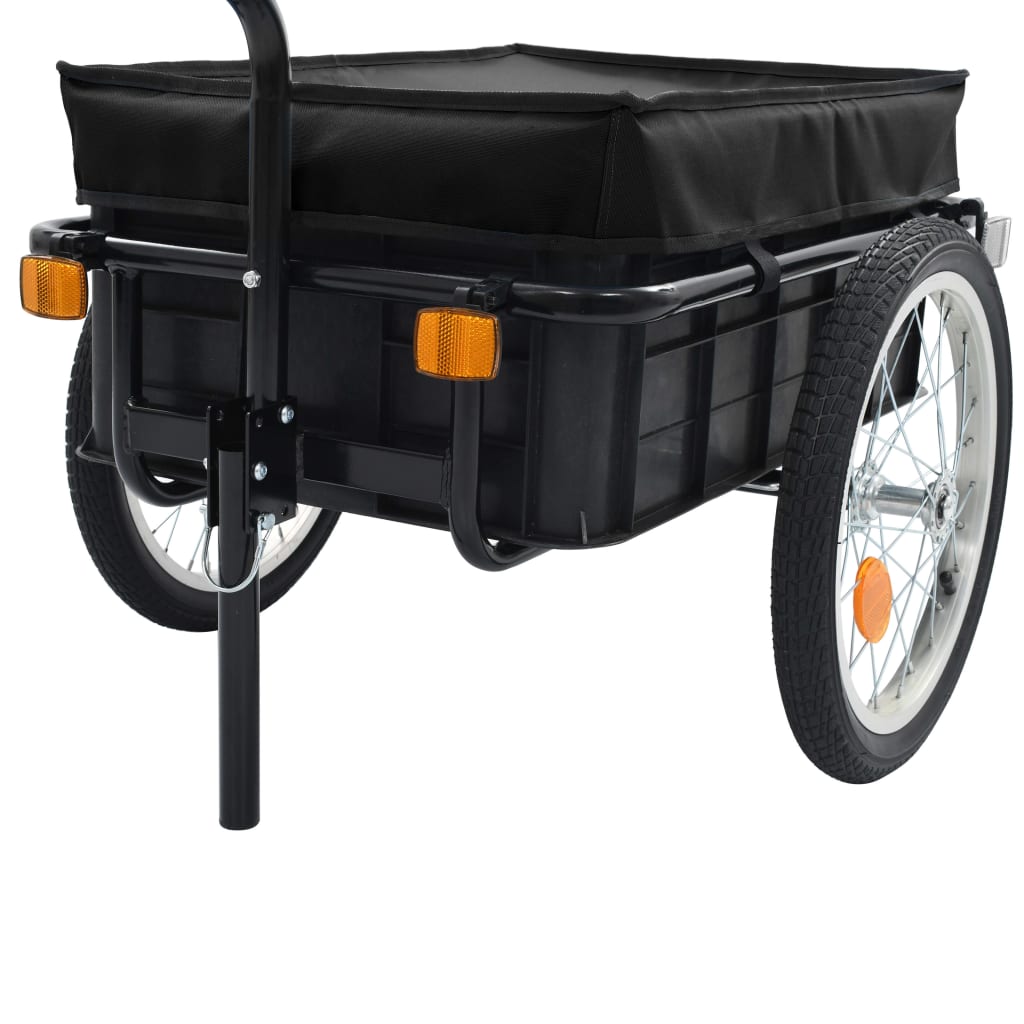 Товарно ремарке/вагон за колело, 155x60x83 см, стомана, черно