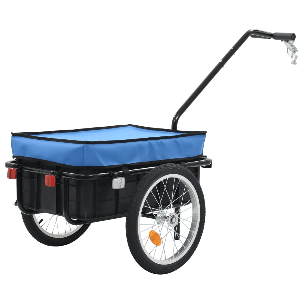 Товарно ремарке/вагон за колело, 155x60x83 см, стомана, синьо