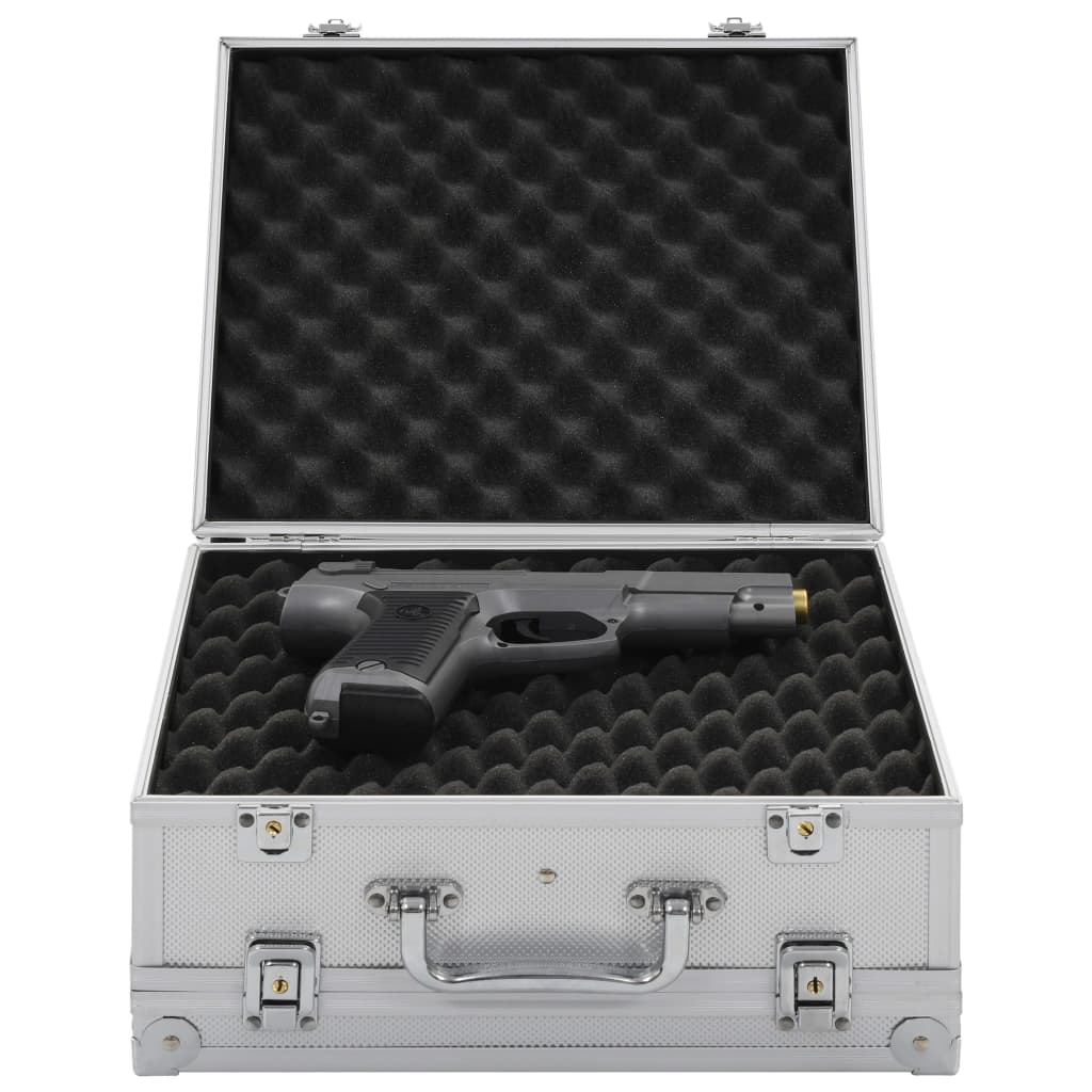 Куфар за пистолет, алуминий, ABS, сребрист