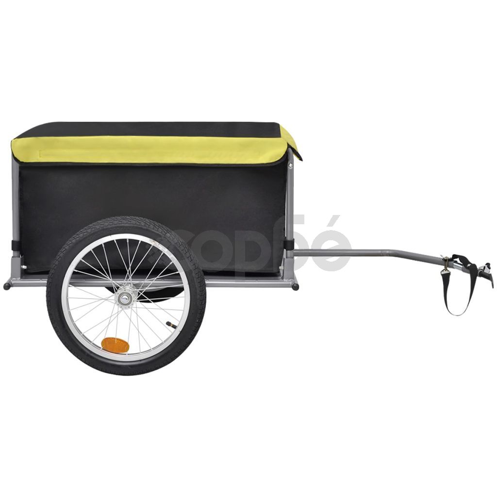 Товарно ремарке за мотоциклет, черно и жълто, 65 кг