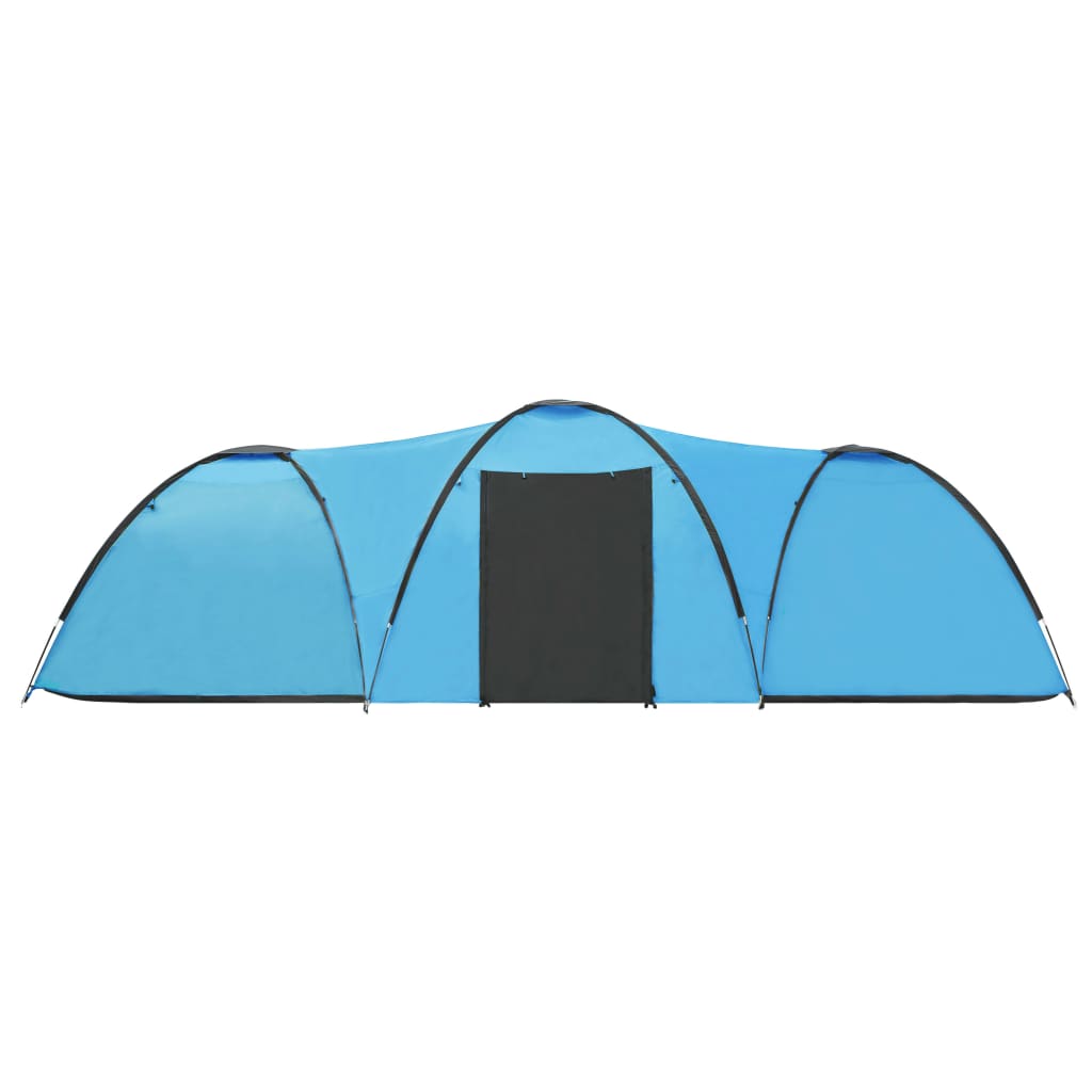 Палатка за къмпинг тип иглу, 650x240x190 см, 8-местна, синя