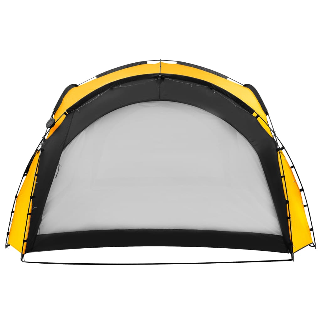 Парти шатра с LED и 4 стени, 3,6x3,6x2,3 м, жълта