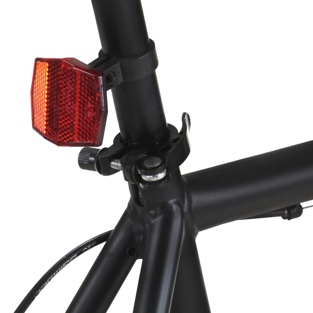 Велосипед с фиксирана предавка, черно и оранжево, 700c, 55 см