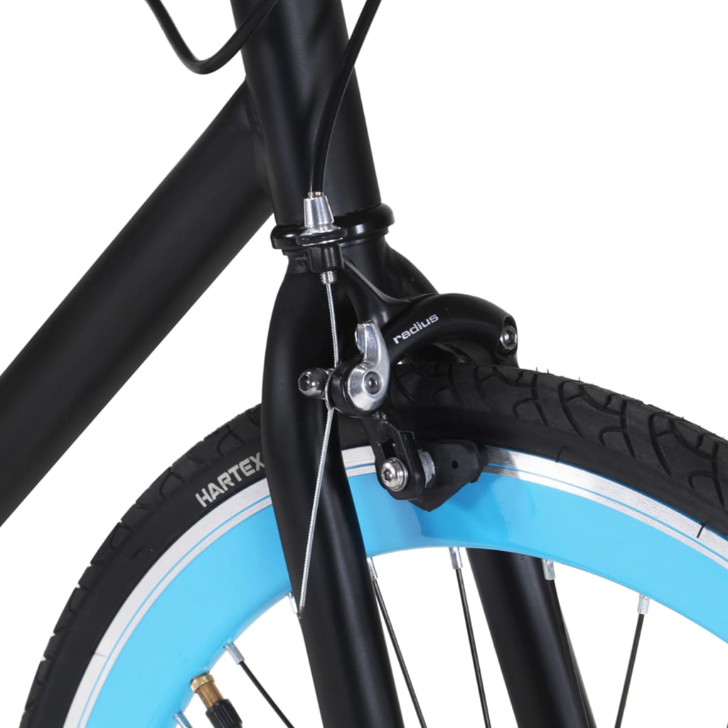 Велосипед с фиксирана предавка, черно и синьо, 700c, 59 см