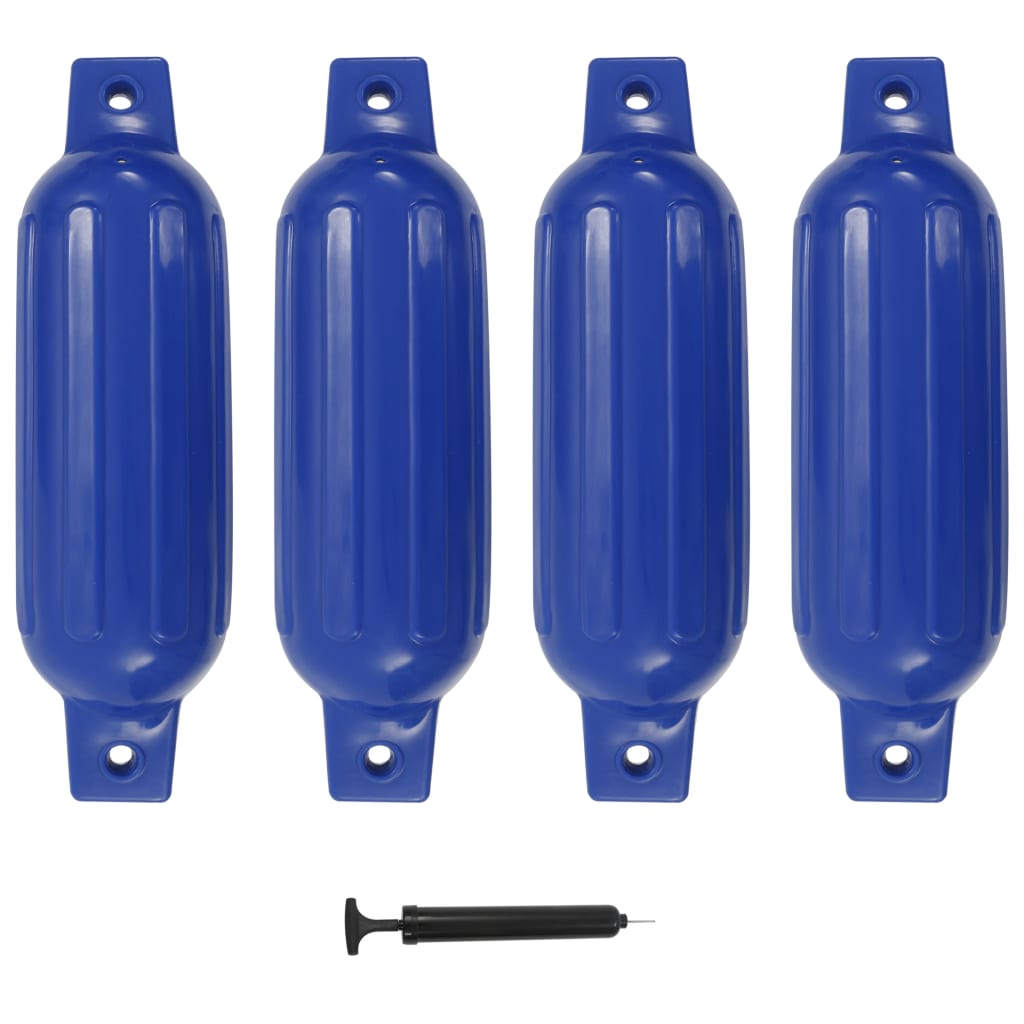 Фендери за лодка, 4 бр, сини, 41x11,5 см, PVC