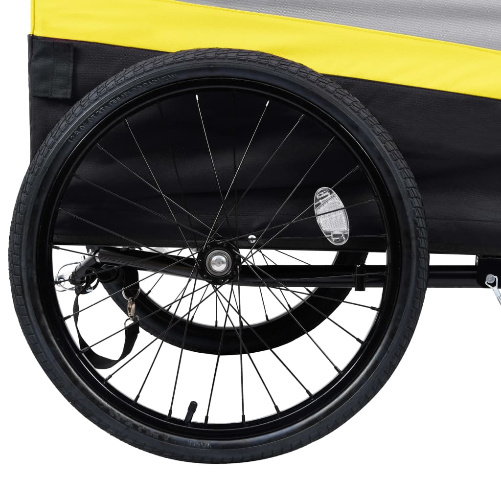 2-в-1 XXL ремарке за велосипед и количка, жълто/сиво/черно