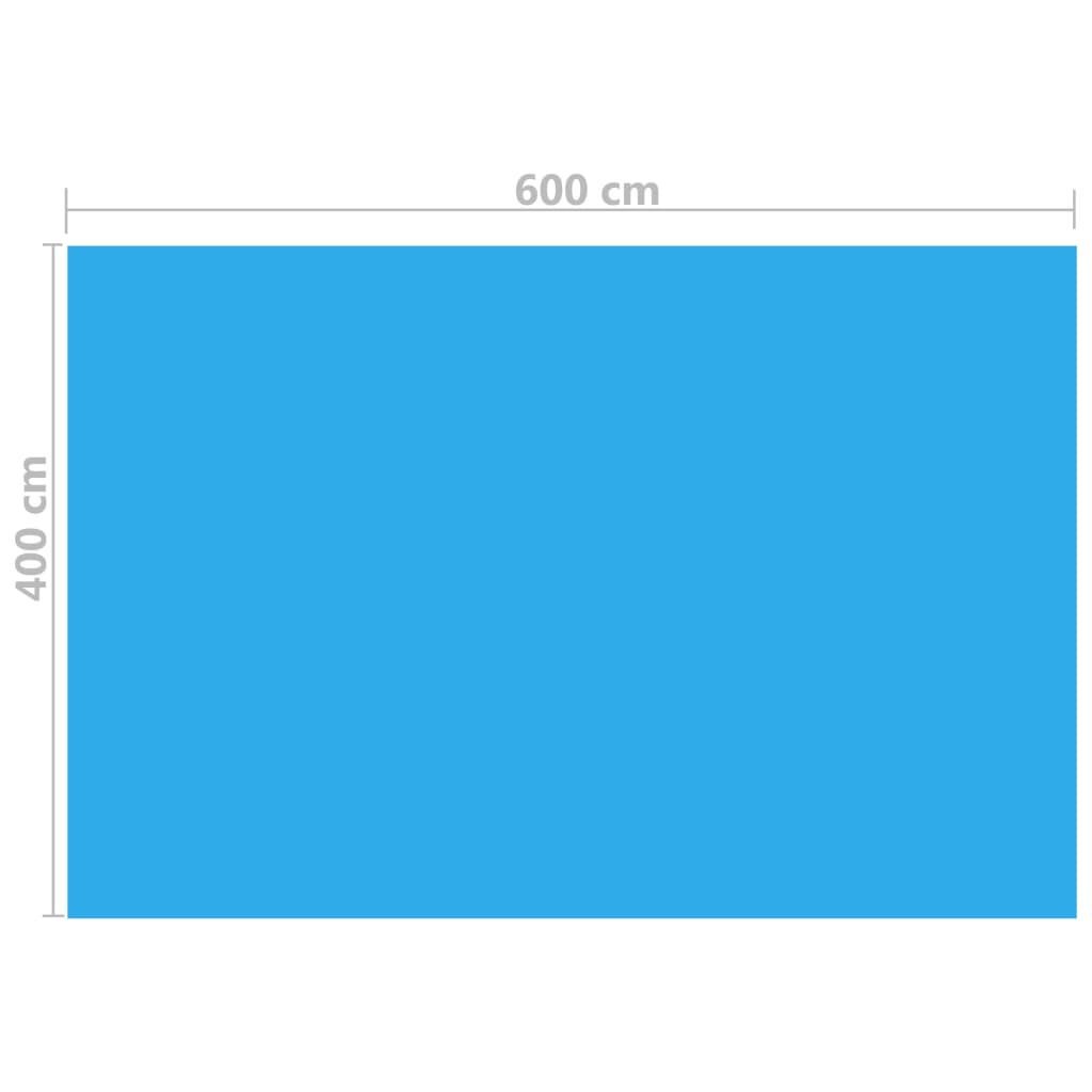 Правоъгълно покривало за басейн, 600x400 см, PE, синьо