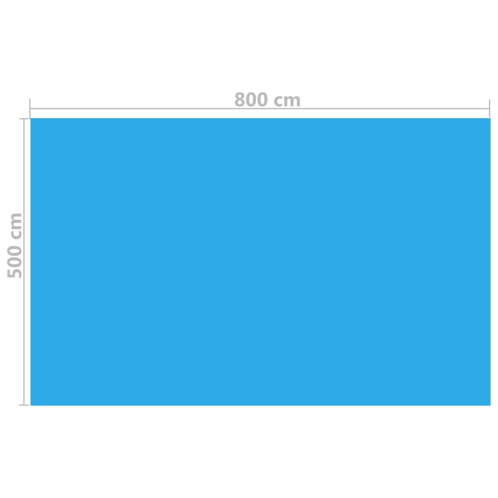 Правоъгълно покривало за басейн, 800x500 см, PE, синьо