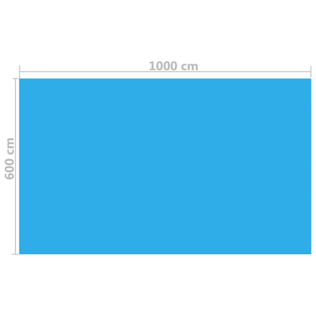 Правоъгълно покривало за басейн, 1000x600 см, PE, синьо