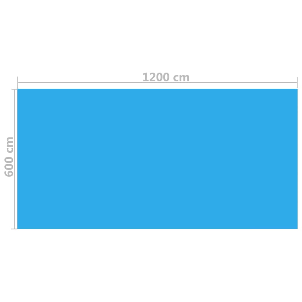 Правоъгълно покривало за басейн, 1200x600 см, PE, синьо