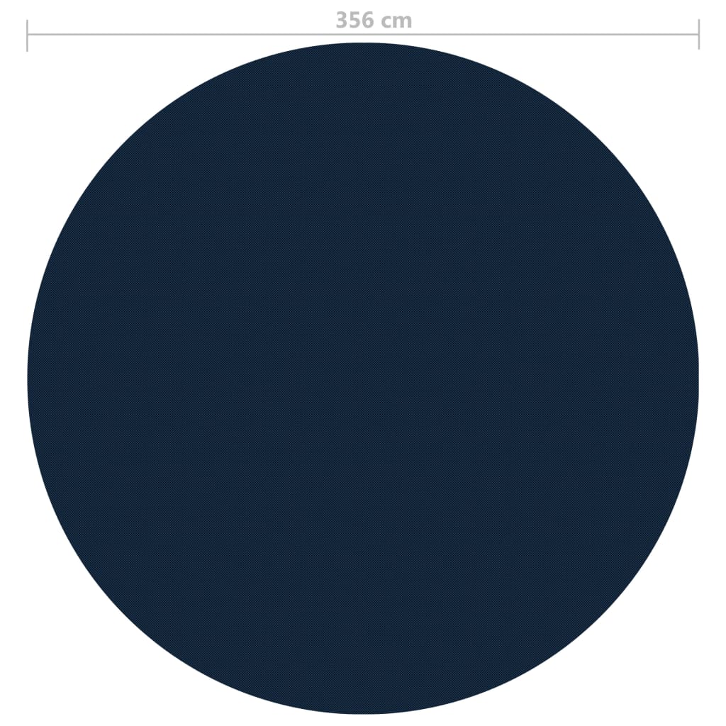 Плаващо соларно покривало за басейн, PE, 356 см, черно и синьо