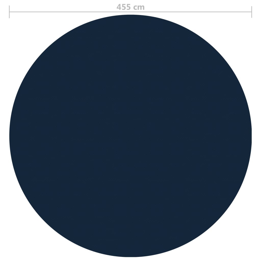 Плаващо соларно покривало за басейн, PE, 455 см, черно и синьо