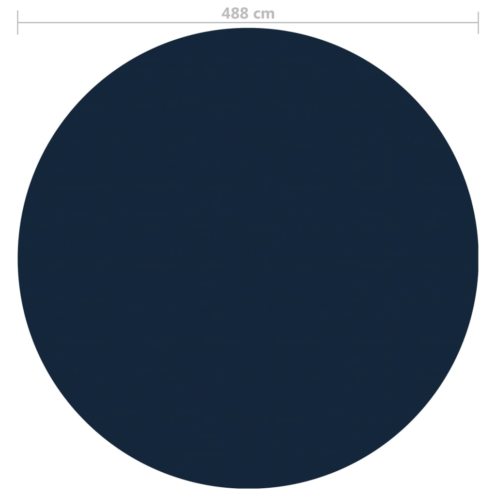 Плаващо соларно покривало за басейн, PE, 488 см, черно и синьо