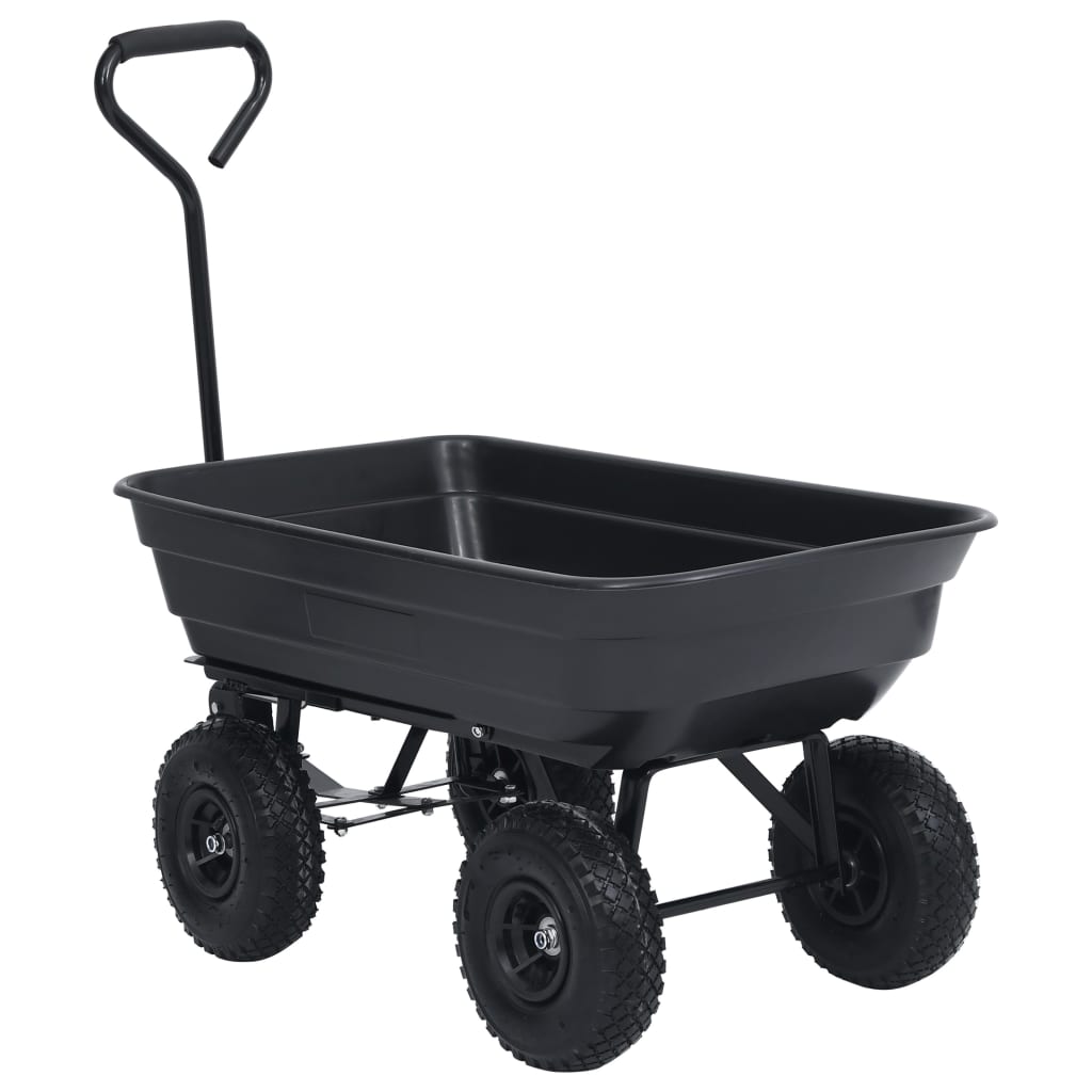 Градинска ръчна количка, 300 кг, 75 л, черна