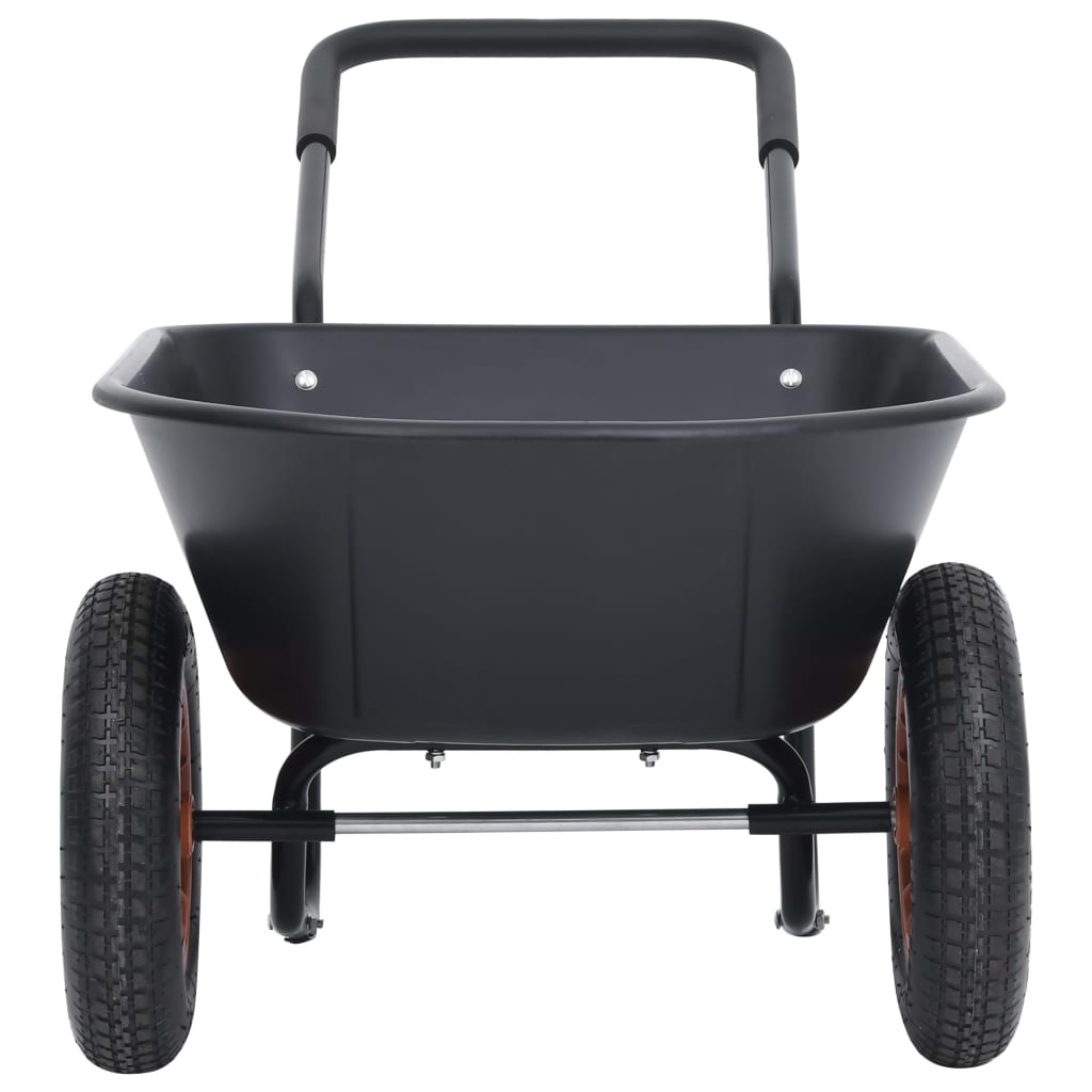 Ръчна количка, черно и оранжево, 78 л, 100 кг 