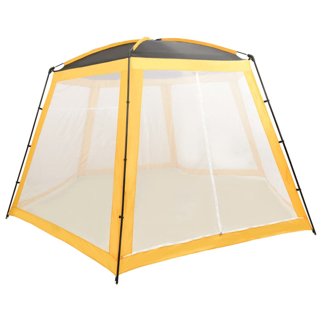 Палатка за басейн, текстил, 500x433x250 см, жълта