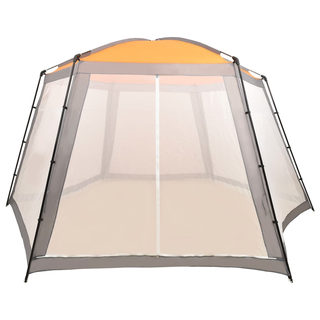 Палатка за басейн, текстил, 590x520x250 см, сива