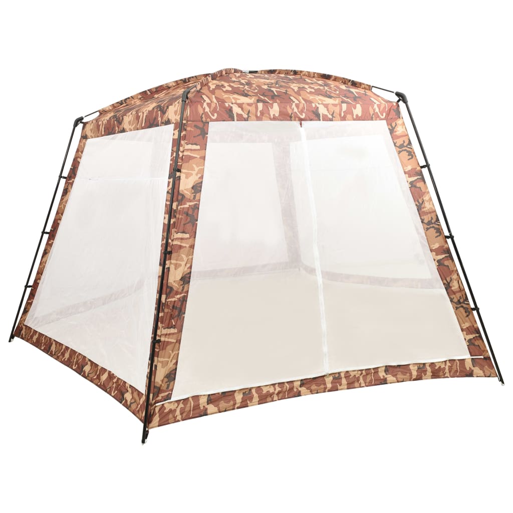 Палатка за басейн, текстил, 590x520x250 см, камуфлаж