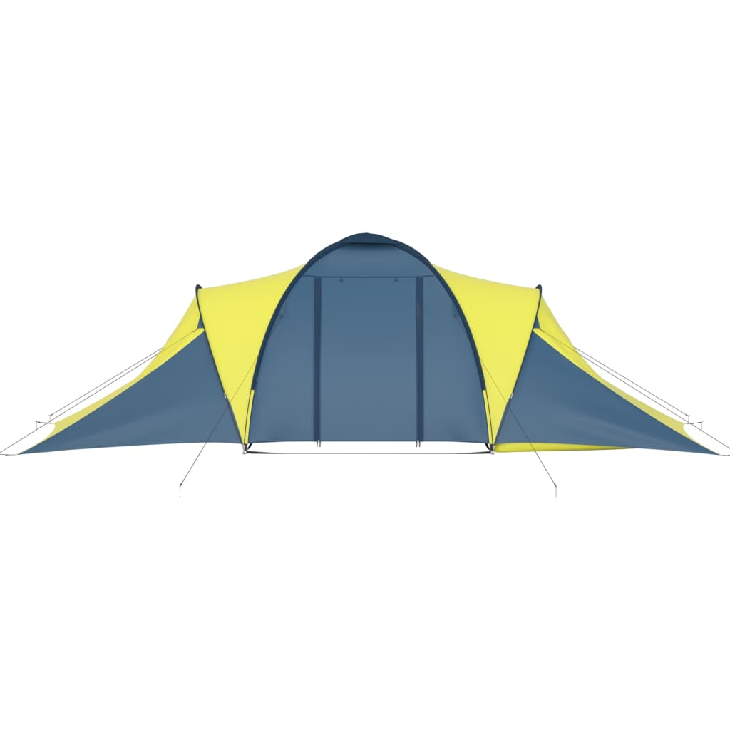 Къмпинг палатка за 6 души, синьо и жълто
