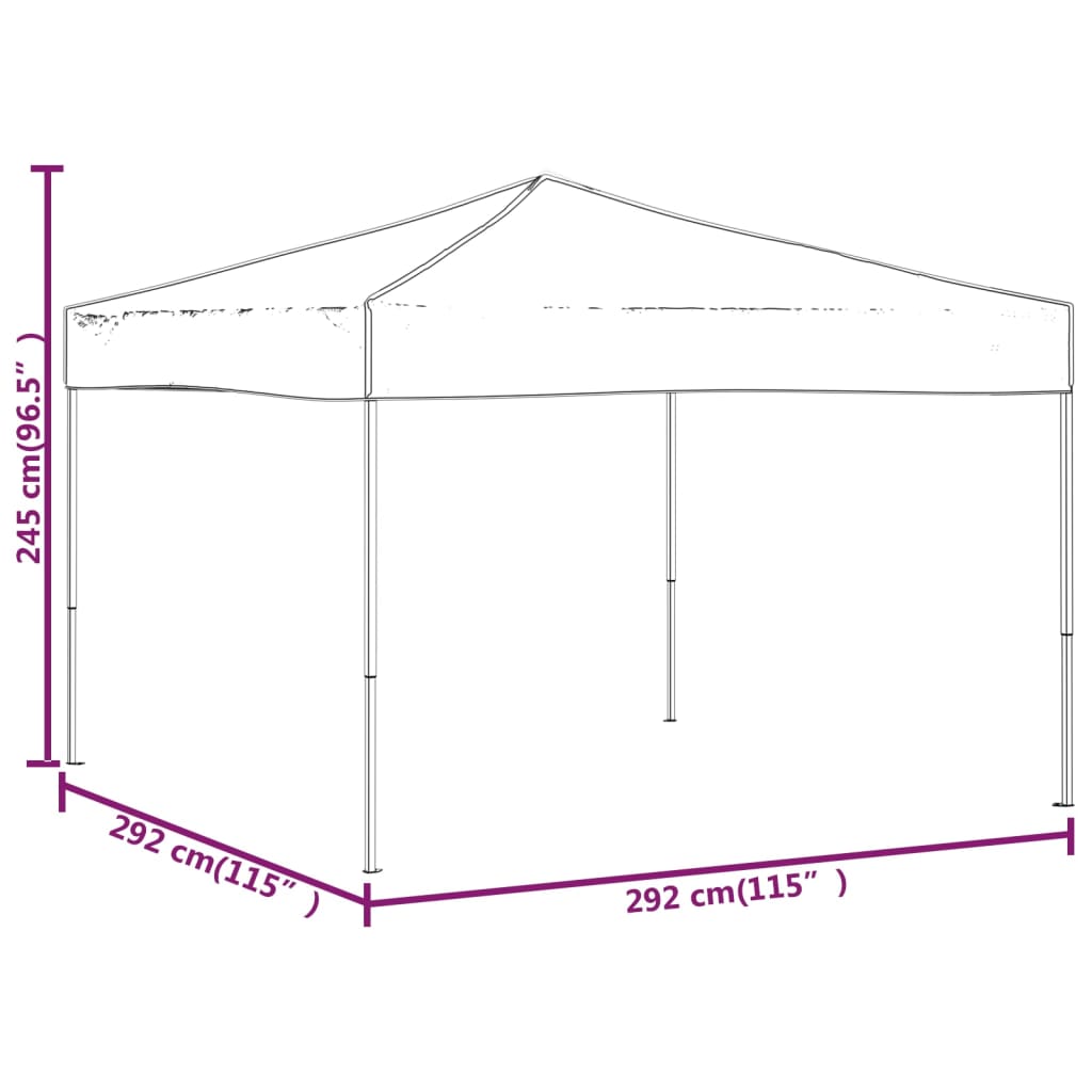 Сгъваема парти палатка, таупе, 3x3 м
