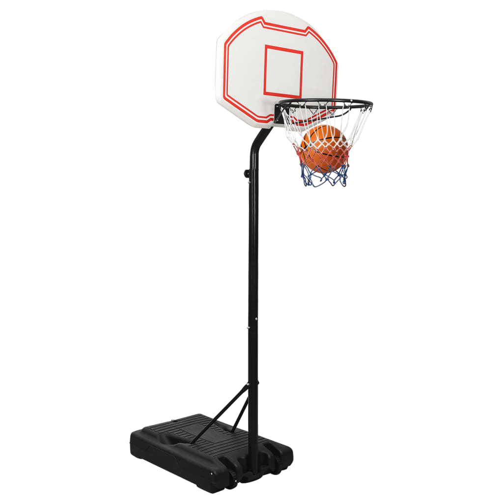 Баскетболна стойка, бяла, 237-307 см, полиетилен