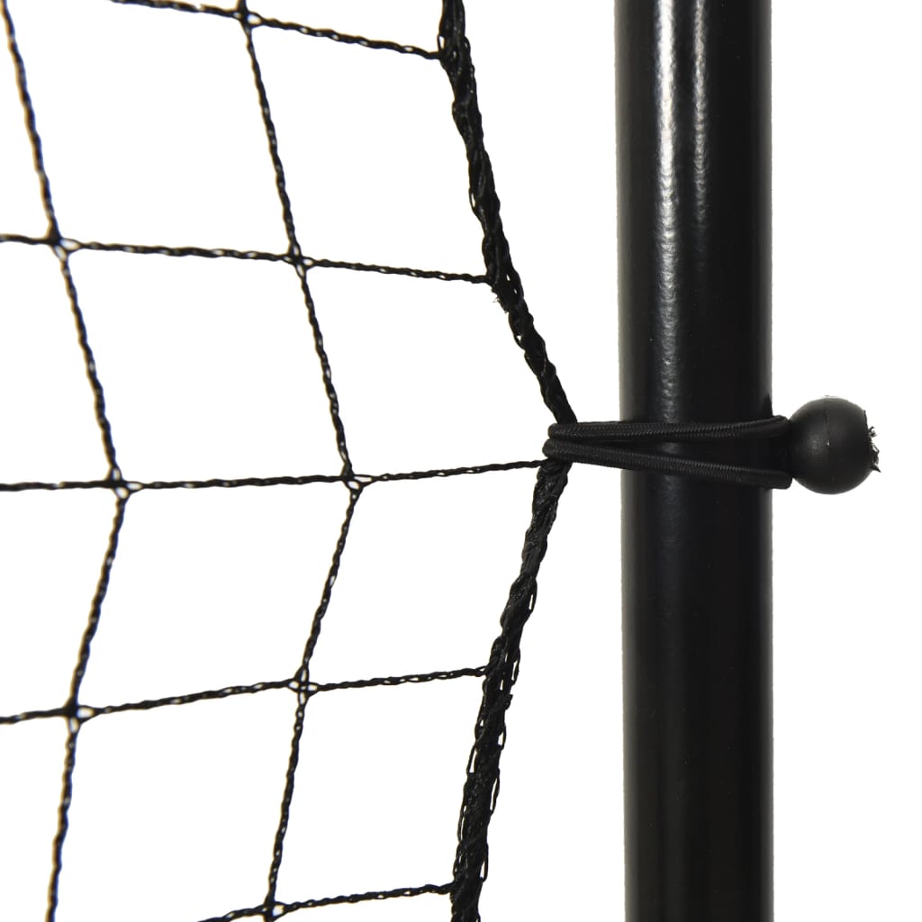 Футболна мрежа рикошет, черна, 366x90x183 см, HDPE