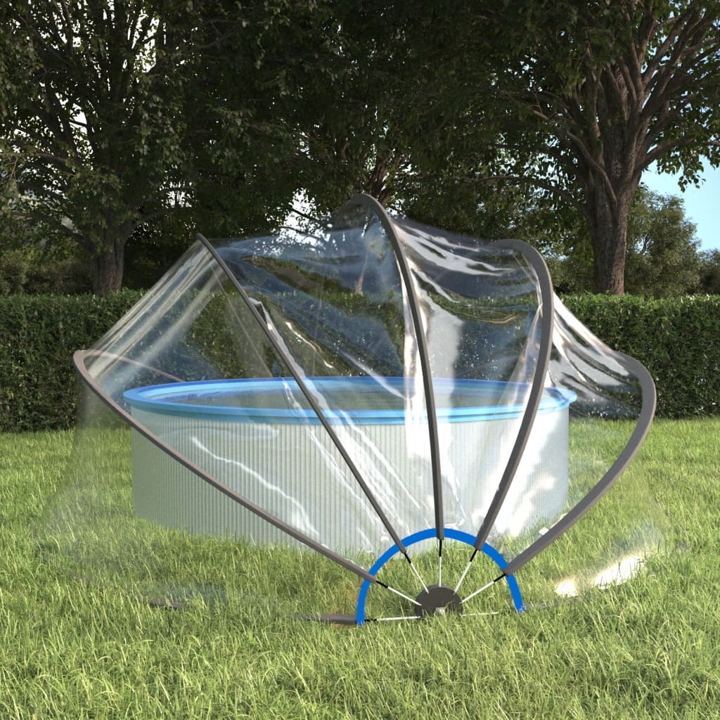 Купол за басейн, кръгъл, 406x203 см, PVC