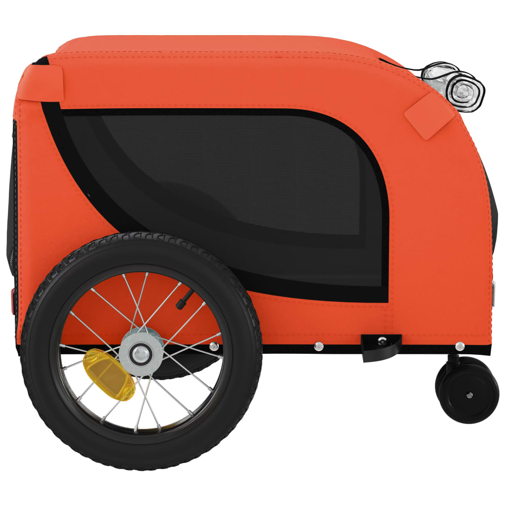 Ремарке за колело за любимци оранжев черен Оксфорд плат желязо