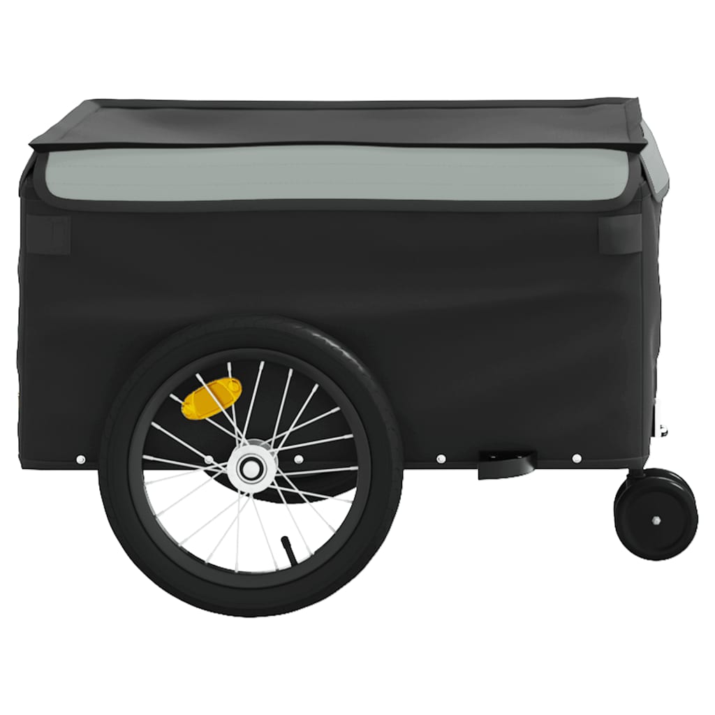 Ремарке за велосипед, черно и сиво, 45 кг, желязо
