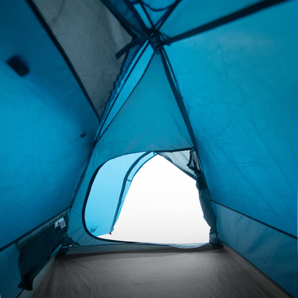Къмпинг палатка за 2 души синя 254x135x112 см 185T тафта