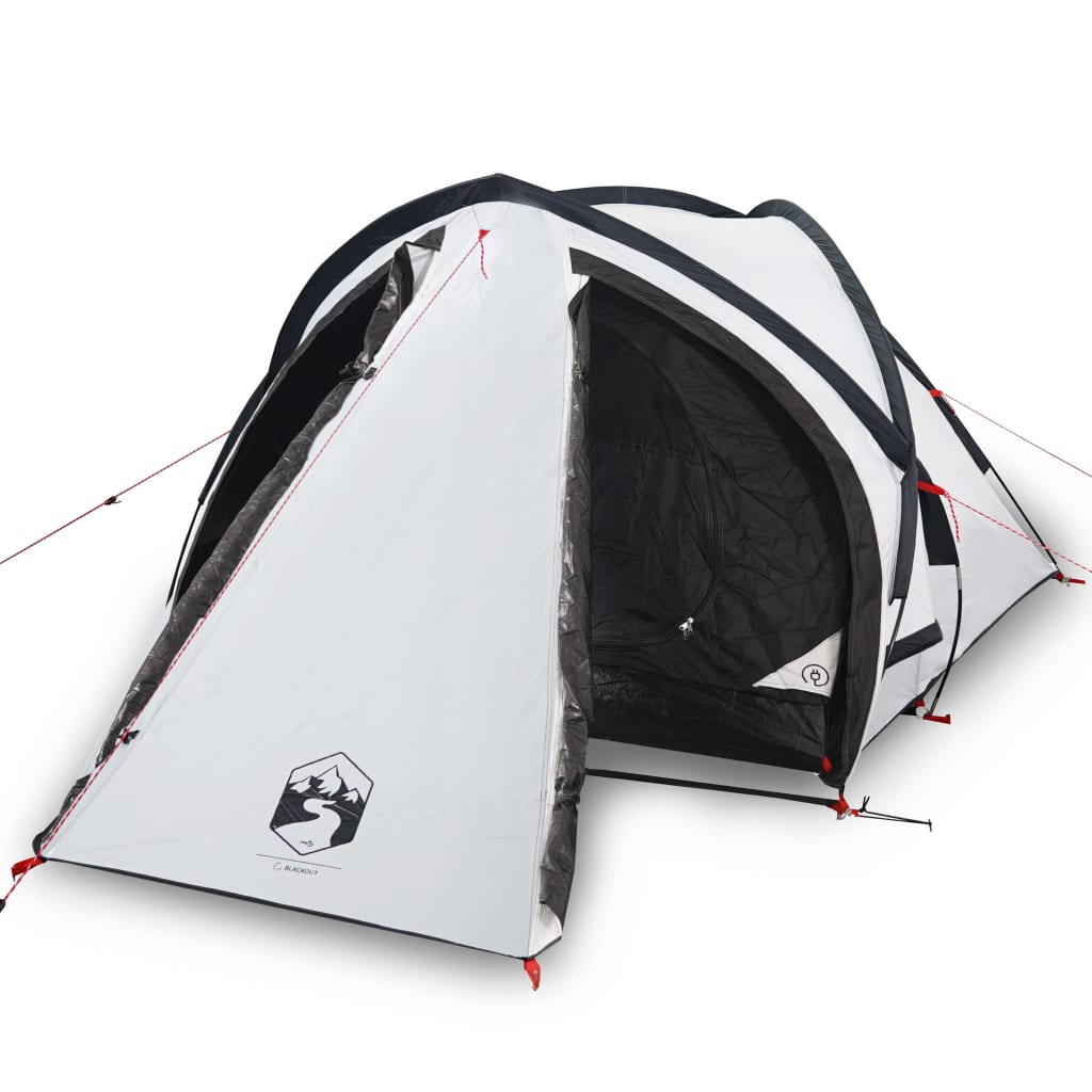Къмпинг палатка за 2 души бяла 320x140x120 см 185T тафта