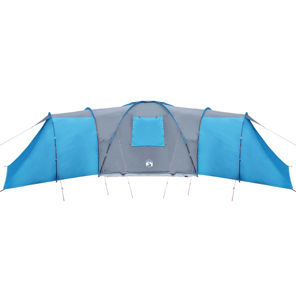 Къмпинг палатка за 12 души синя 840x720x200 см 185T тафта