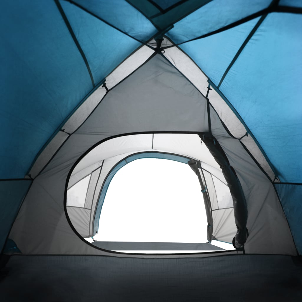 Къмпинг палатка за 4 души синя 300x250x132 см 185T тафта