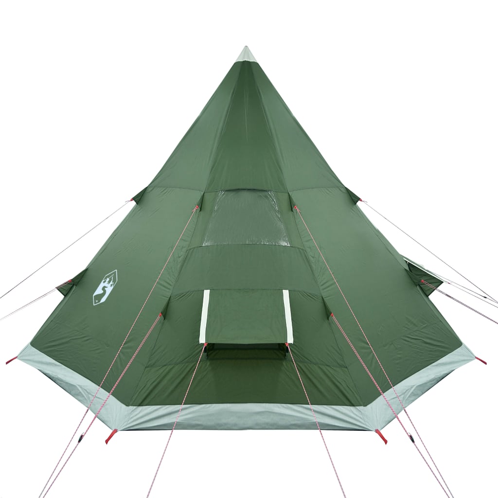 Къмпинг палатка за 4 души зелена 367x367x259 см 185T тафта