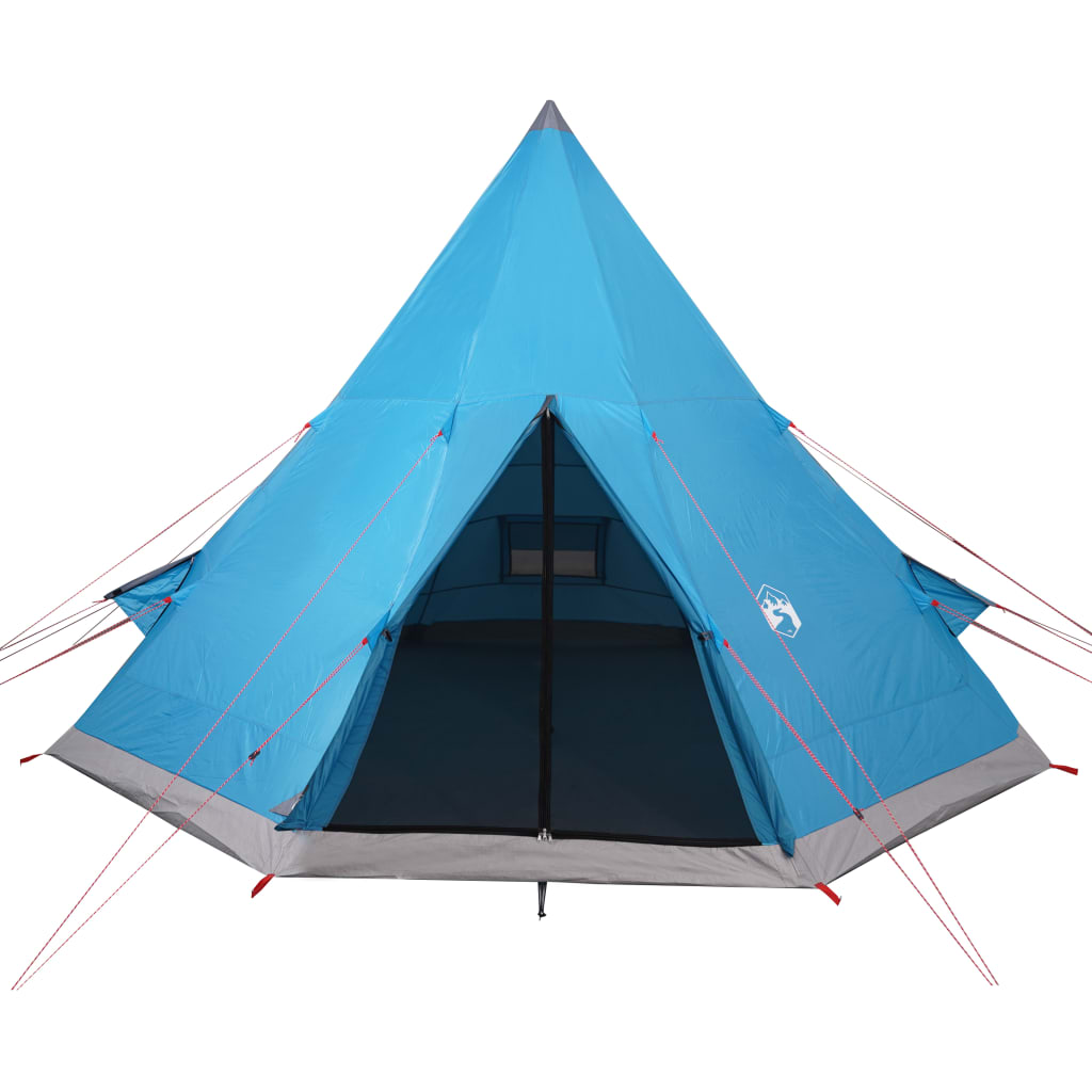 Къмпинг палатка за 4 души синя 367x367x259 см 185T тафта