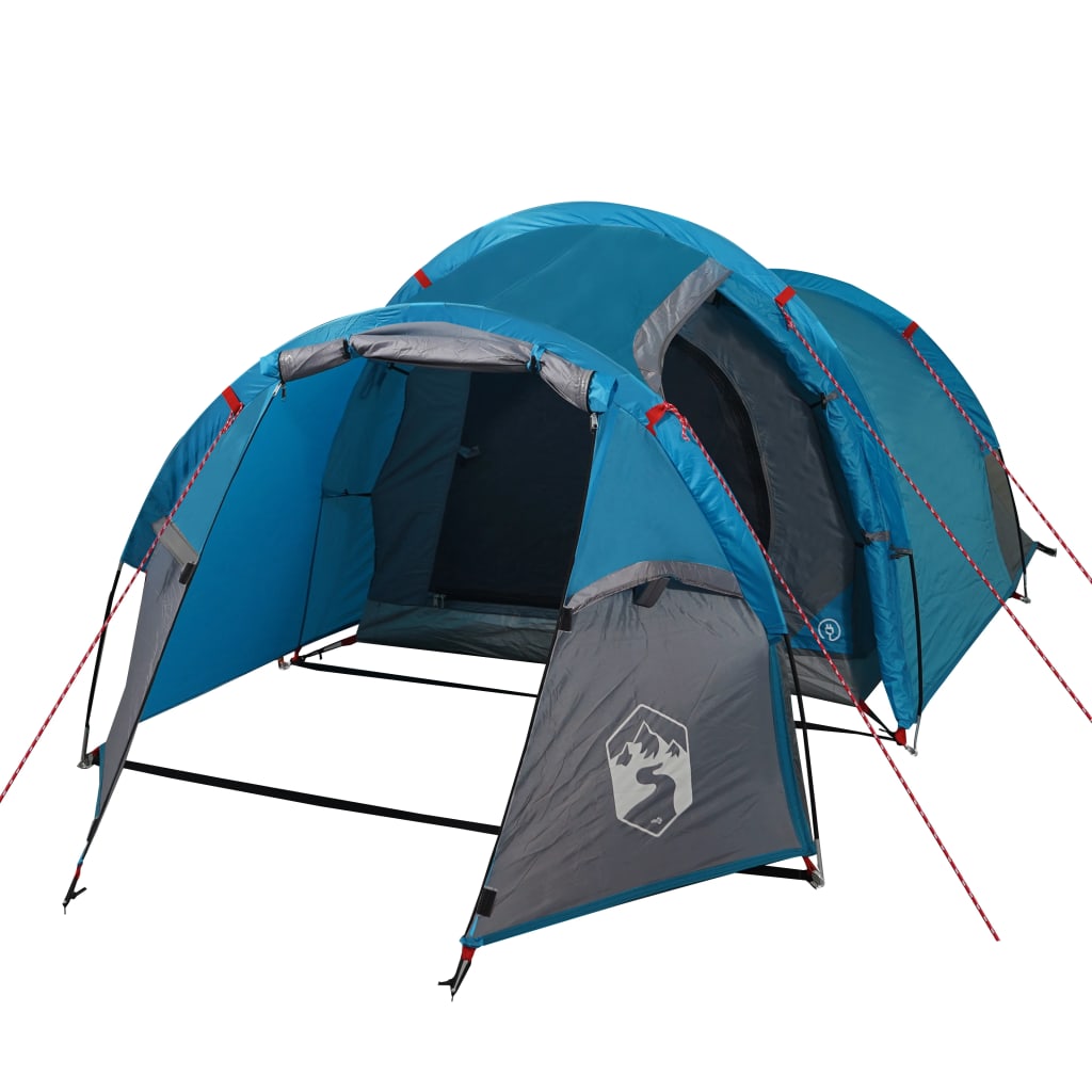 Къмпинг палатка за 3 души синя 370x185x116 см 185T тафта