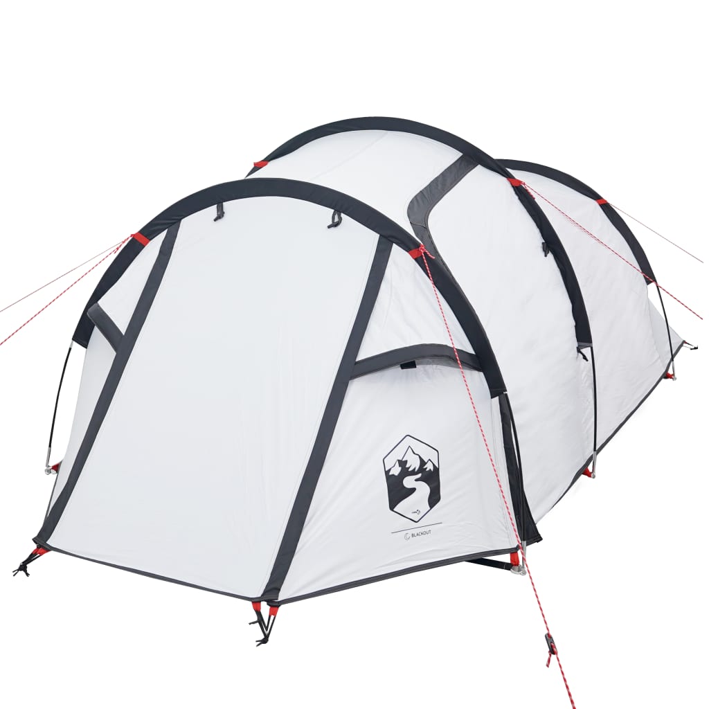 Къмпинг палатка за 3 души бяла 370x185x116 см 190T тафта