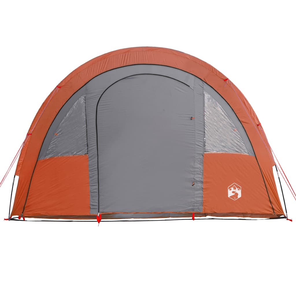 Къмпинг палатка за 4 души сив/оранжев 483x340x193 см 185T тафта