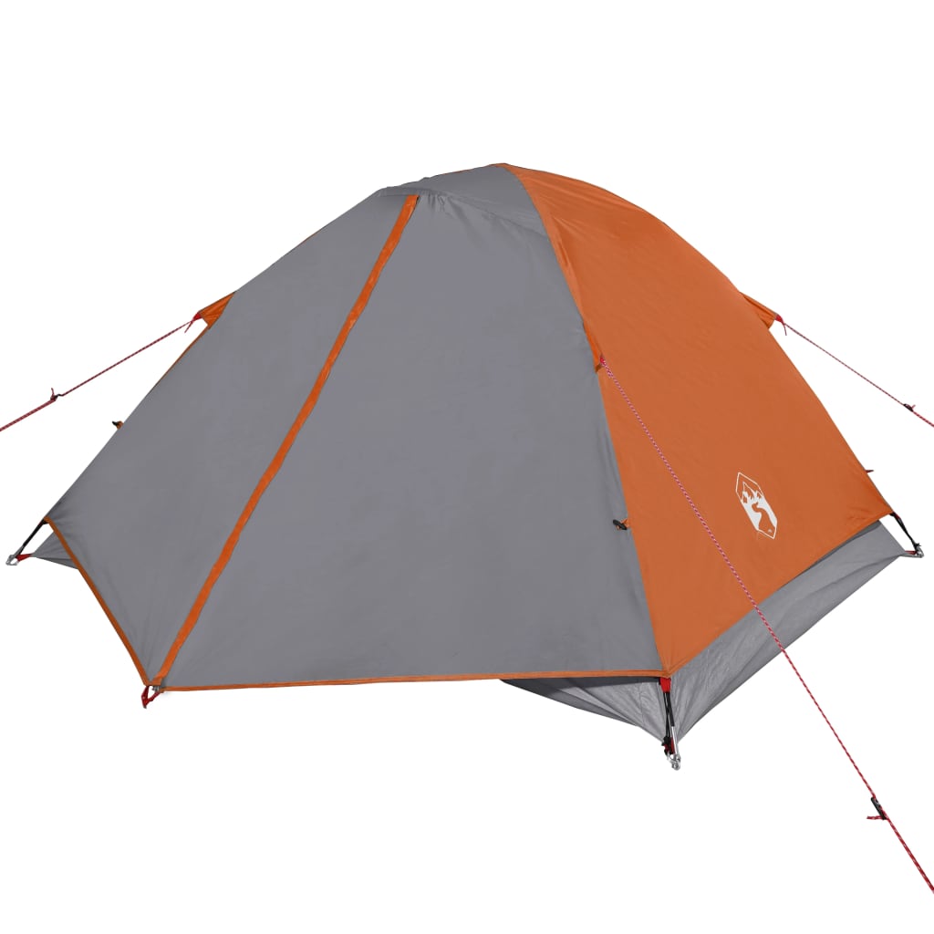 Къмпинг палатка за 3 души сив/оранжев 240x217x120 см 190T тафта