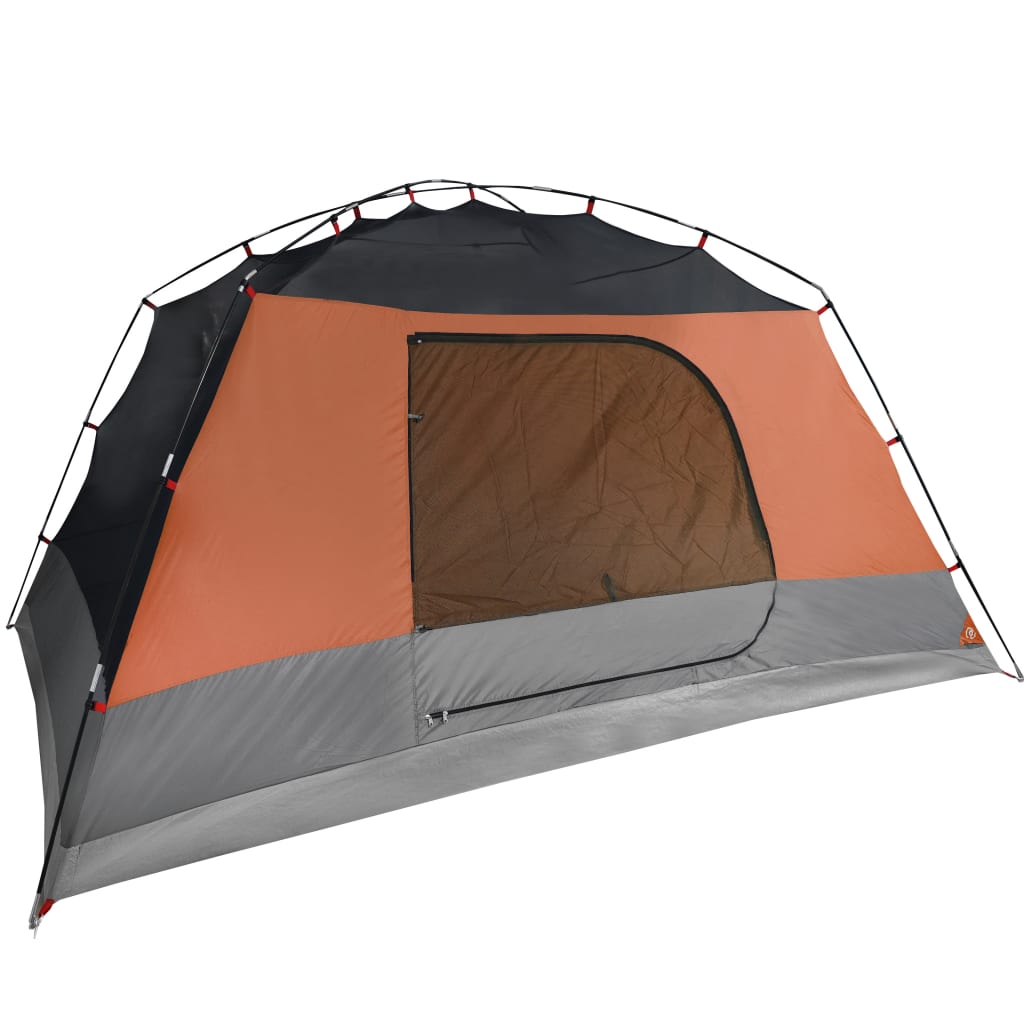 Къмпинг палатка за 4 души сив/оранжев 350x280x155 см 190T тафта