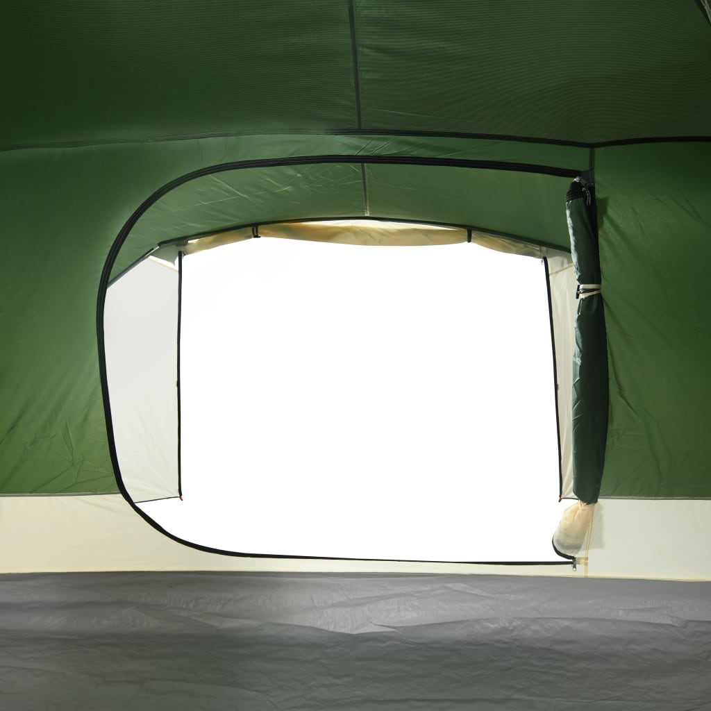 Къмпинг палатка за 6 души зелена 412x370x190 см 190T тафта
