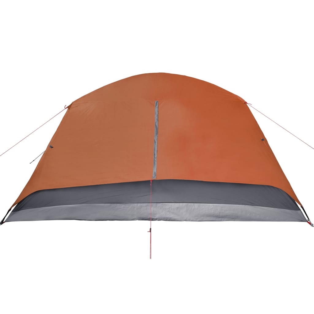 Къмпинг палатка за 6 души сив/оранжев 412x370x190 см 190T тафта