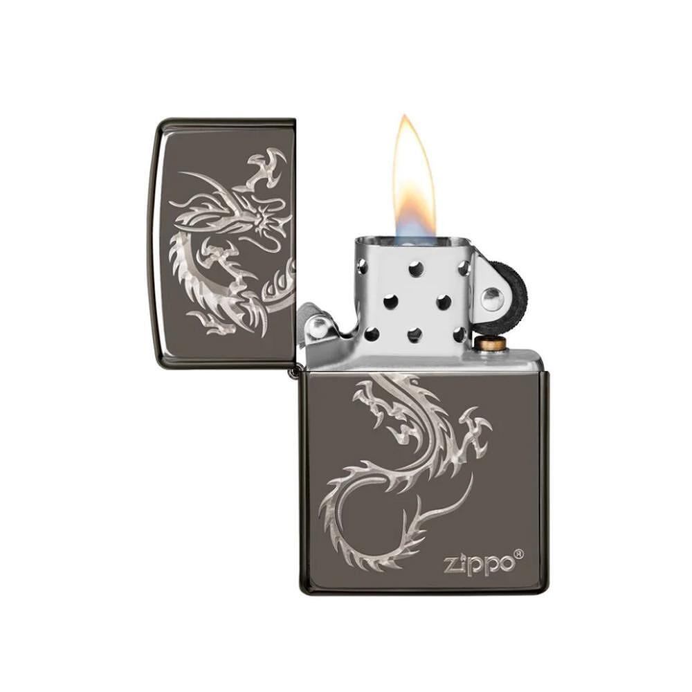 Запалка Zippo Chinese Dragon Design, Black Ice Finish 49030